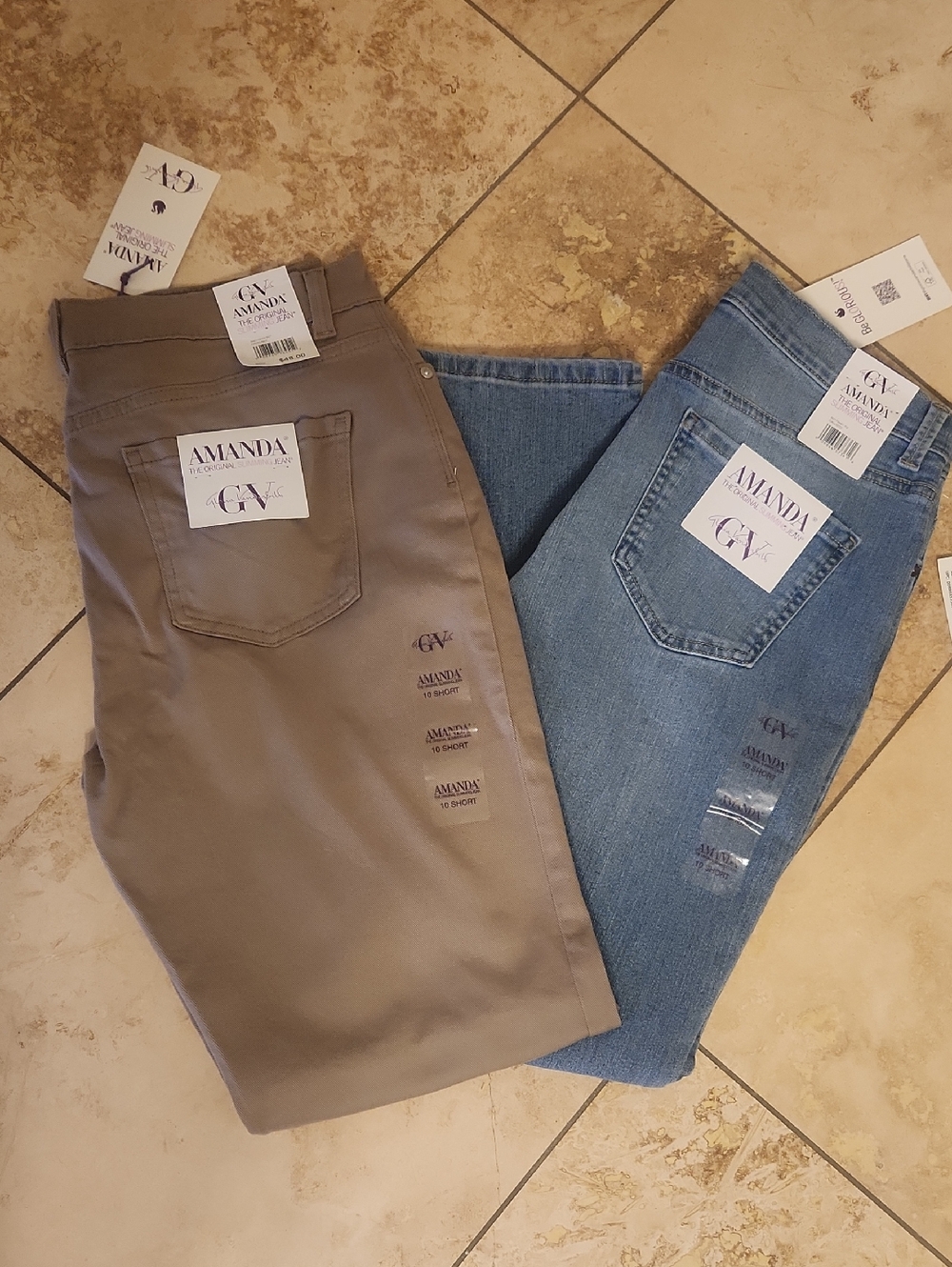 Gloria Vanderbilt Women’s Slim Straight Pants - Taupe & Light Blue